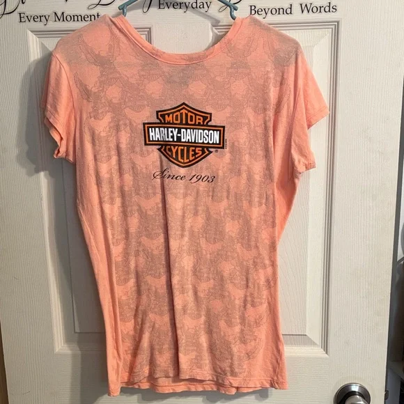 Harley-Davidson Orange Logo Tee - Picture 1 of 4